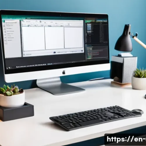 화면 녹화 소프트웨어 비교 - A modern, sleek home office setup featuring a dual-monitor computer displaying a clean, intuitive sc...