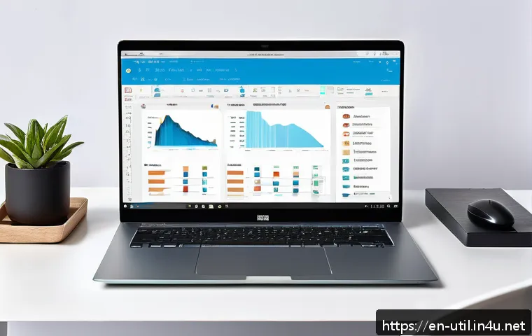 스크린샷 캡처 유틸리티 추천 - A modern, minimalist home office setup featuring a sleek laptop displaying a screenshot editing tool...